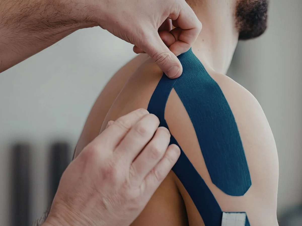 Taping neuromuscolare sulla spalla